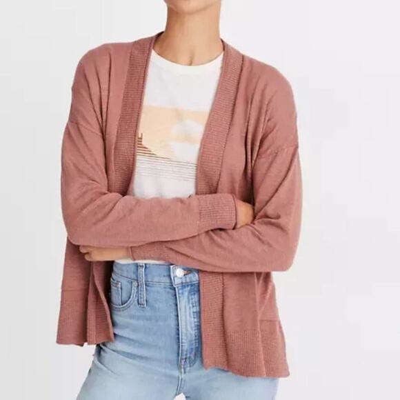 MADEWELL Bradley Cardigan Sweater Dusty Rose {H49} - Picture 1 of 9
